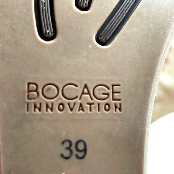 Bocage Innovation gold metallic leather low wedge buckle sandals EU39 - Picture 10 of 12